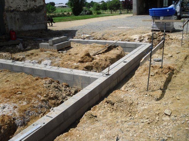 Fondation en radier pour container