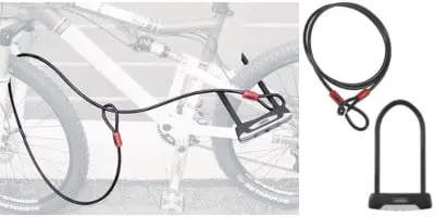 Cadenas en U avec câble pour roue avant