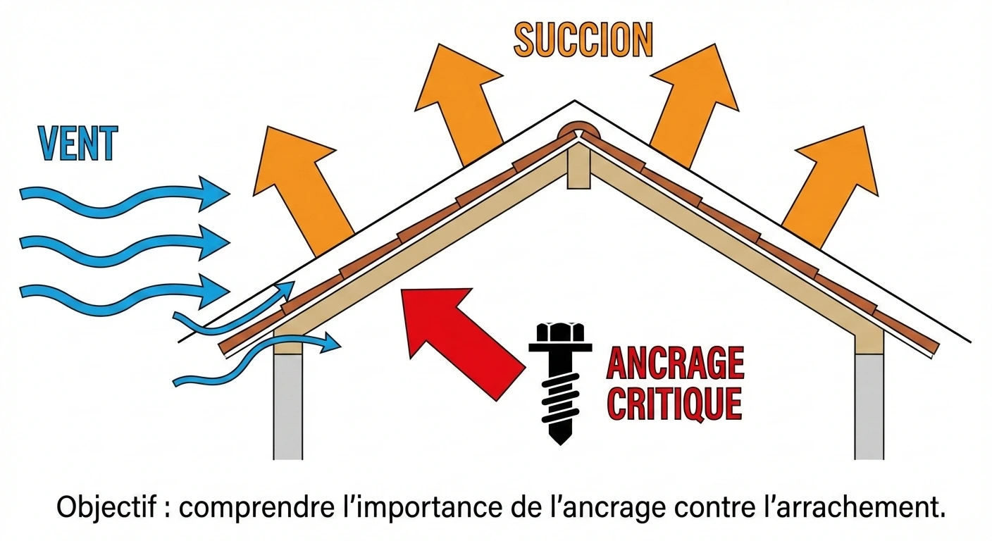 4) Vent : le point critique des abris ouverts (soulèvement)