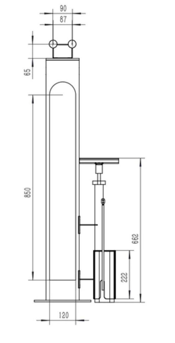 Dimensione stazione di gonfiaggio moucherotte