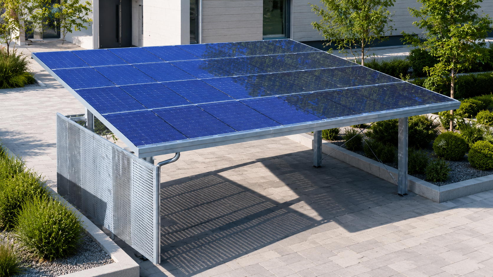 Abri vélos solaire équipé de panneaux photovoltaïques