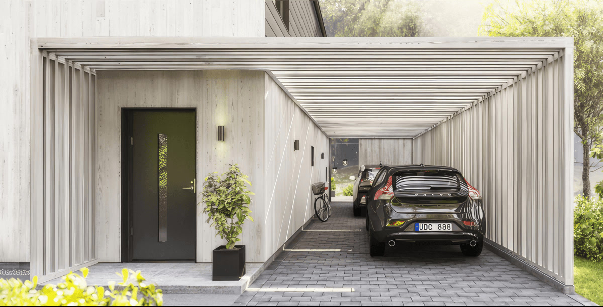 Carport adossé à une maison