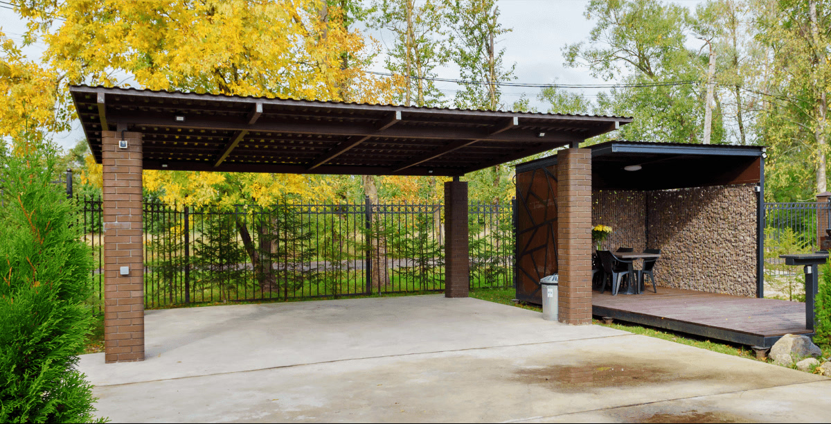 Carport à toit plat