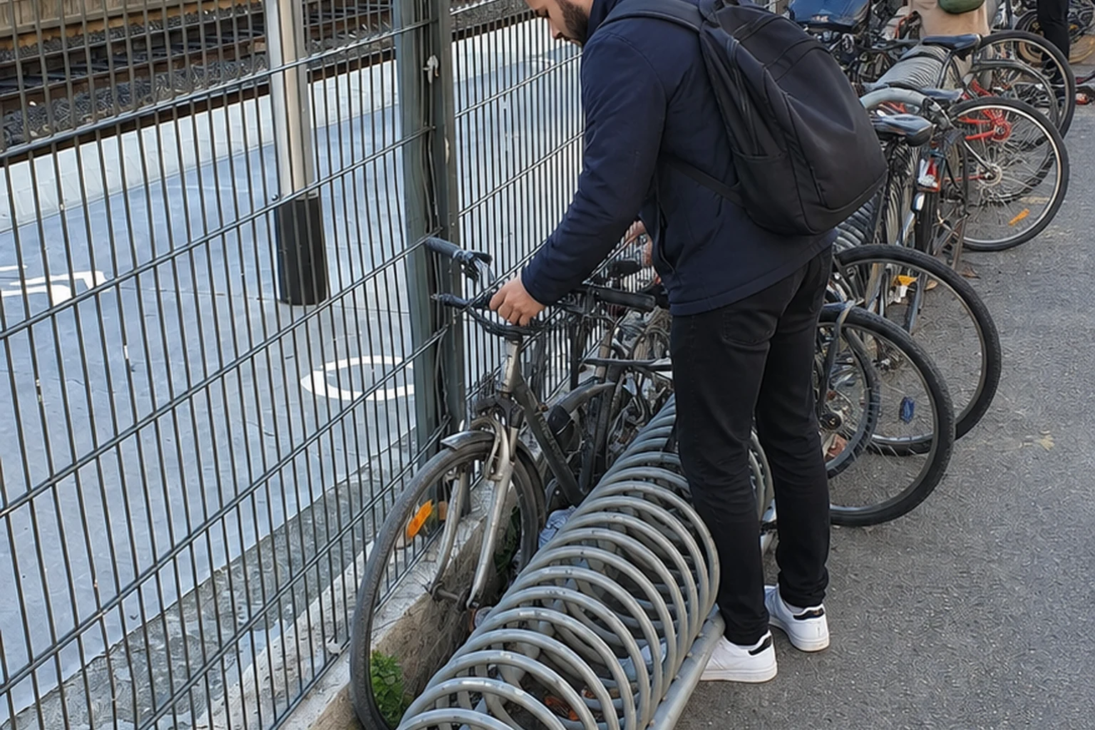 Autre cadrage retouché des vrais pince-roues à l’entrée nord de Marseille Saint-Charles