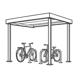 Pictogramme ByCommute d’un abri vélo ouvert