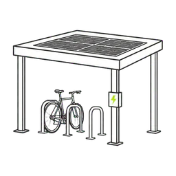 Pictogramme ByCommute d’un abri vélo solaire