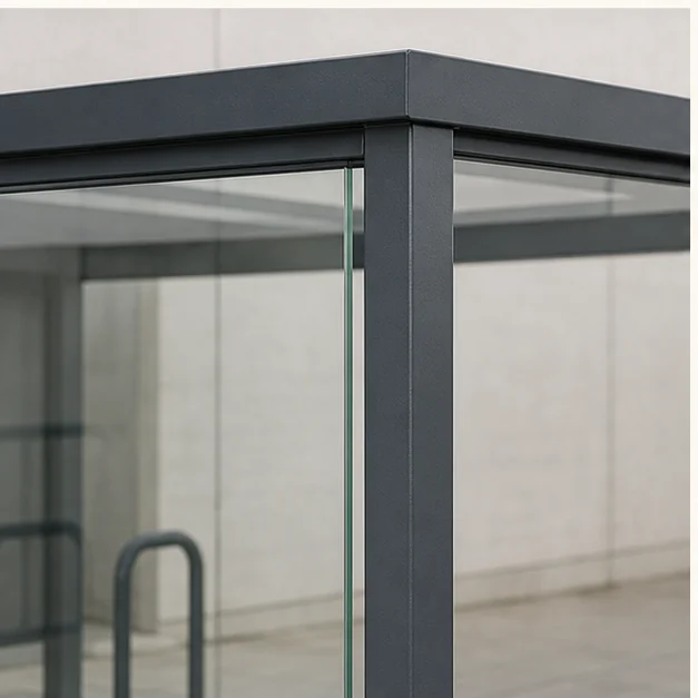 Paroi vitrée transparente d’un abri ByCommute