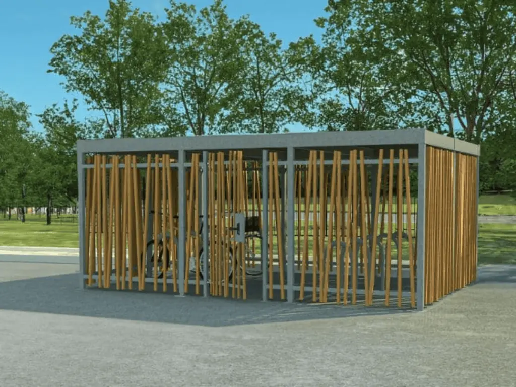 abri vélo jungle fermé bois intérieur garage vélo entreprise