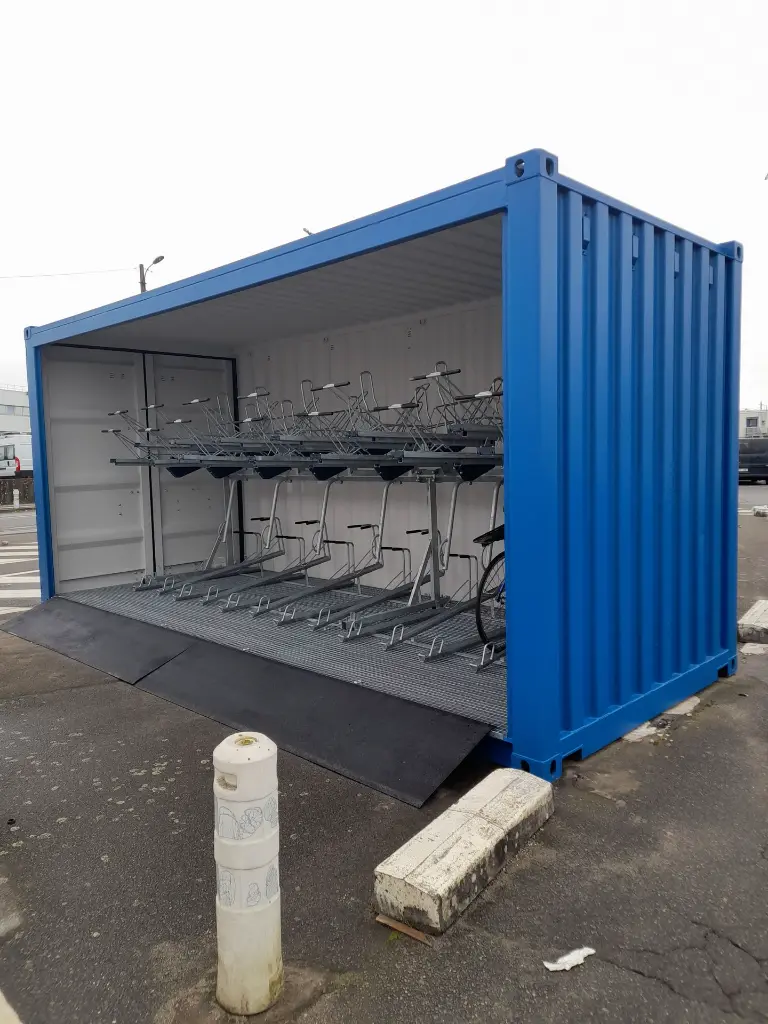 rack vélo double étage escale conteneur haute capacité
