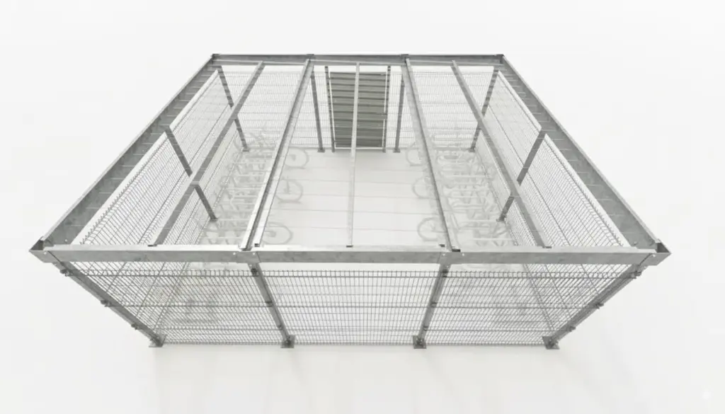 paroi acier abri vélo métallique fermé design bycommute