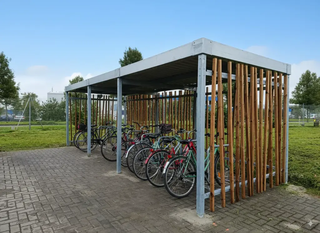 abri vélos bois jungle installation collectivité CBRE entreprise