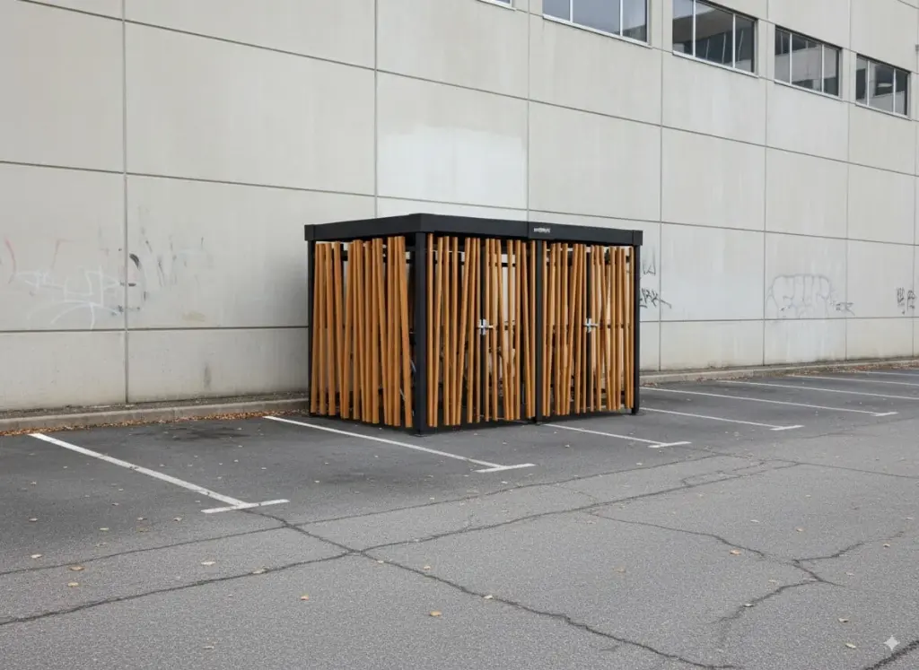 abri vélos jungle fermé compact bois parking vélo sécurisé