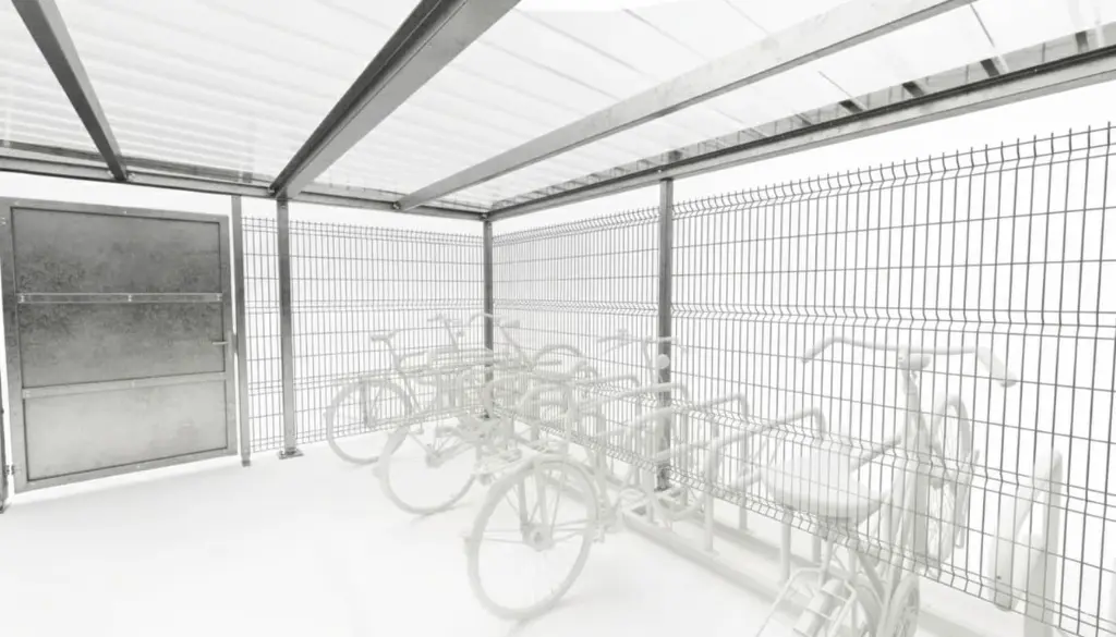 paroi galvanisée abri vélo métallique fermé garage vélo