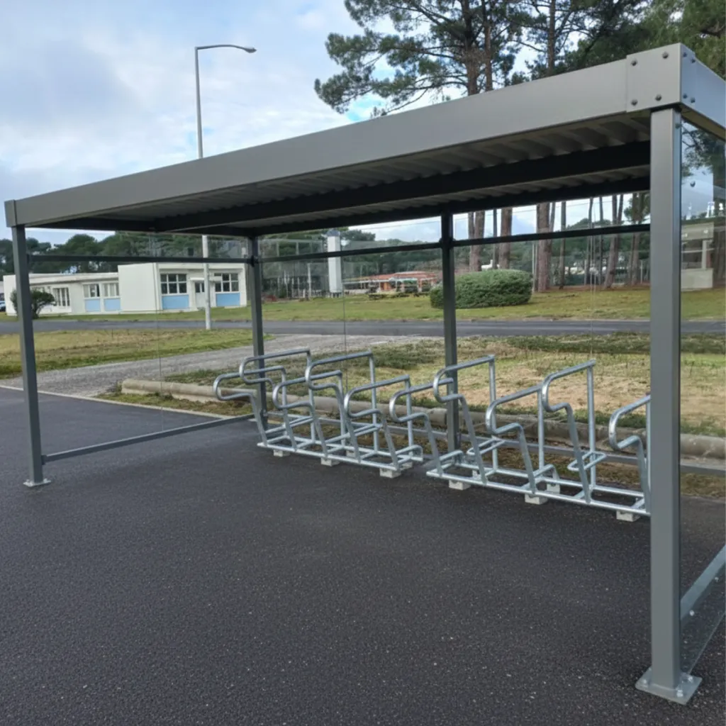 abri vélo verre névé design moderne vitrage collectivité