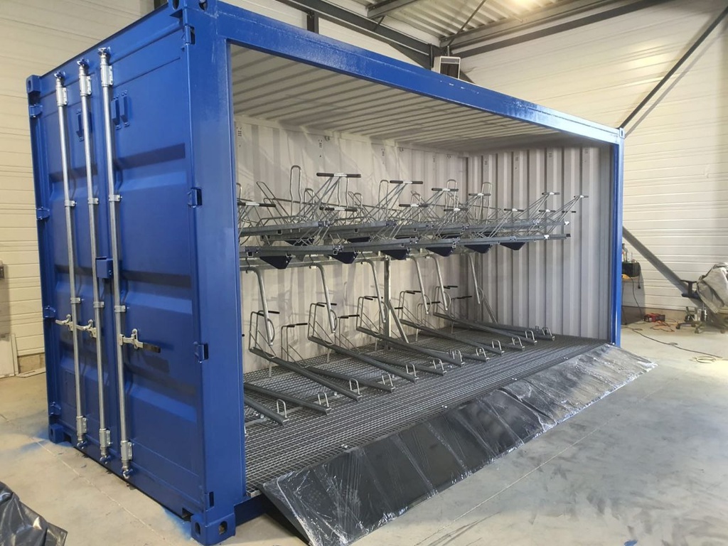 abri vélos escale conteneur ouvert design moderne