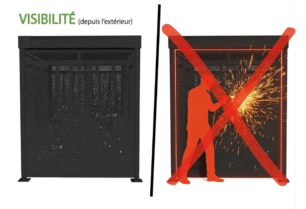 Détail de l'abri vélo Rachais en acier