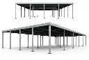 Deux vues du carport à vélos montrant son extension modulaire