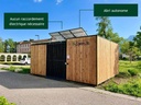 Abri vélo fermé autonome équipé de panneaux solaires