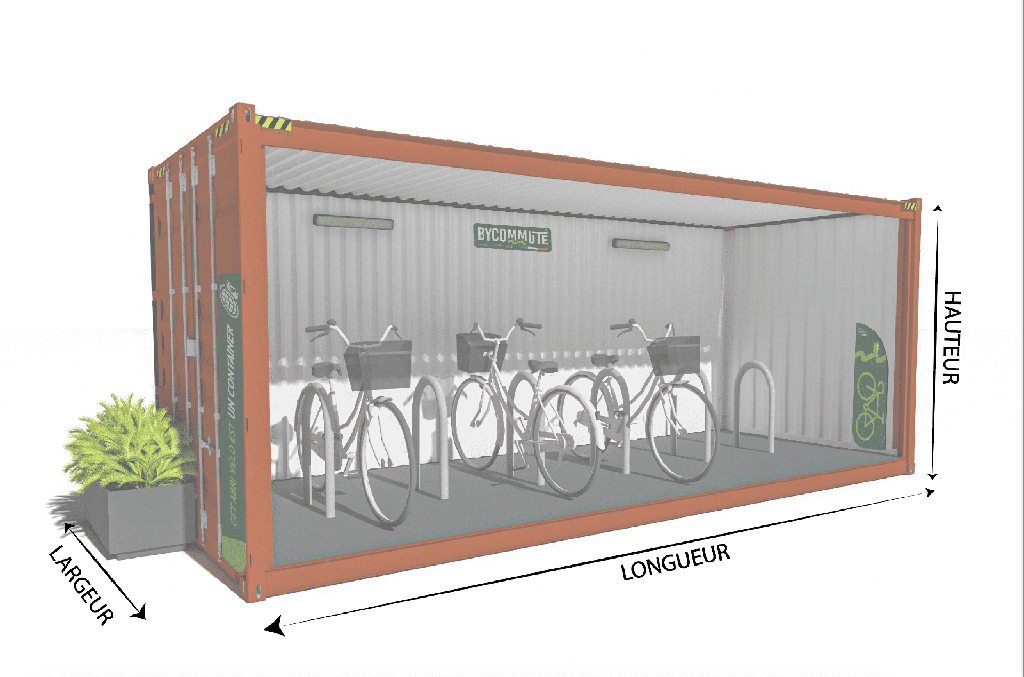 abri vélo escale conteneur dimensions guide cotation