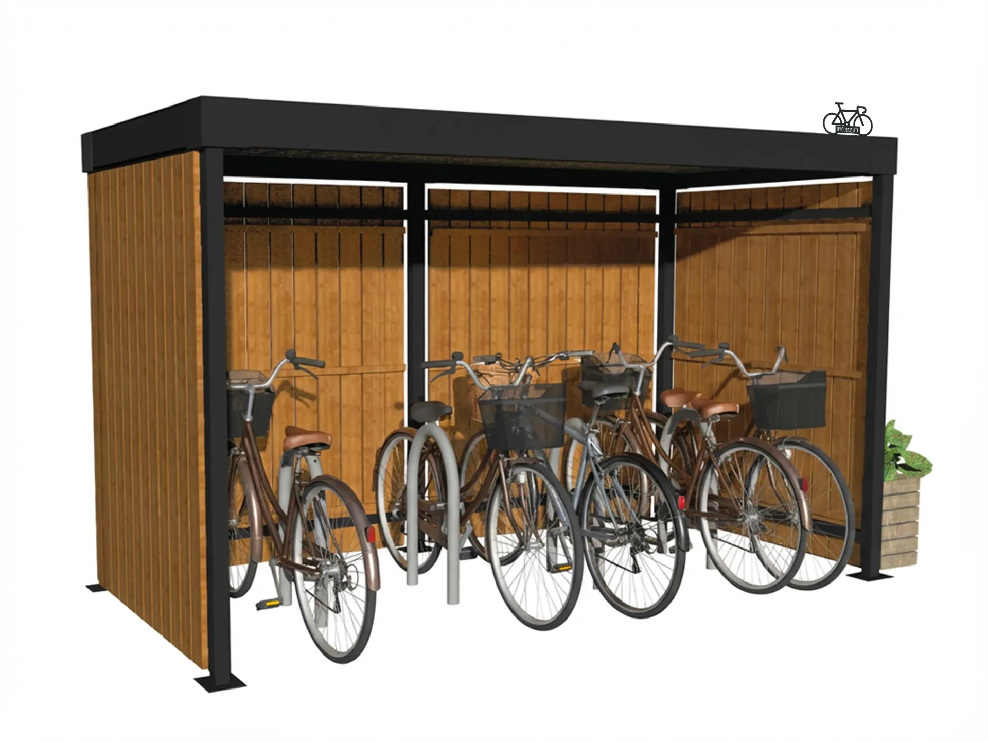 [BOS-2.5M-N-G] Bosquet Bike Shelter (2.5 m, Standard, Galvanized)
