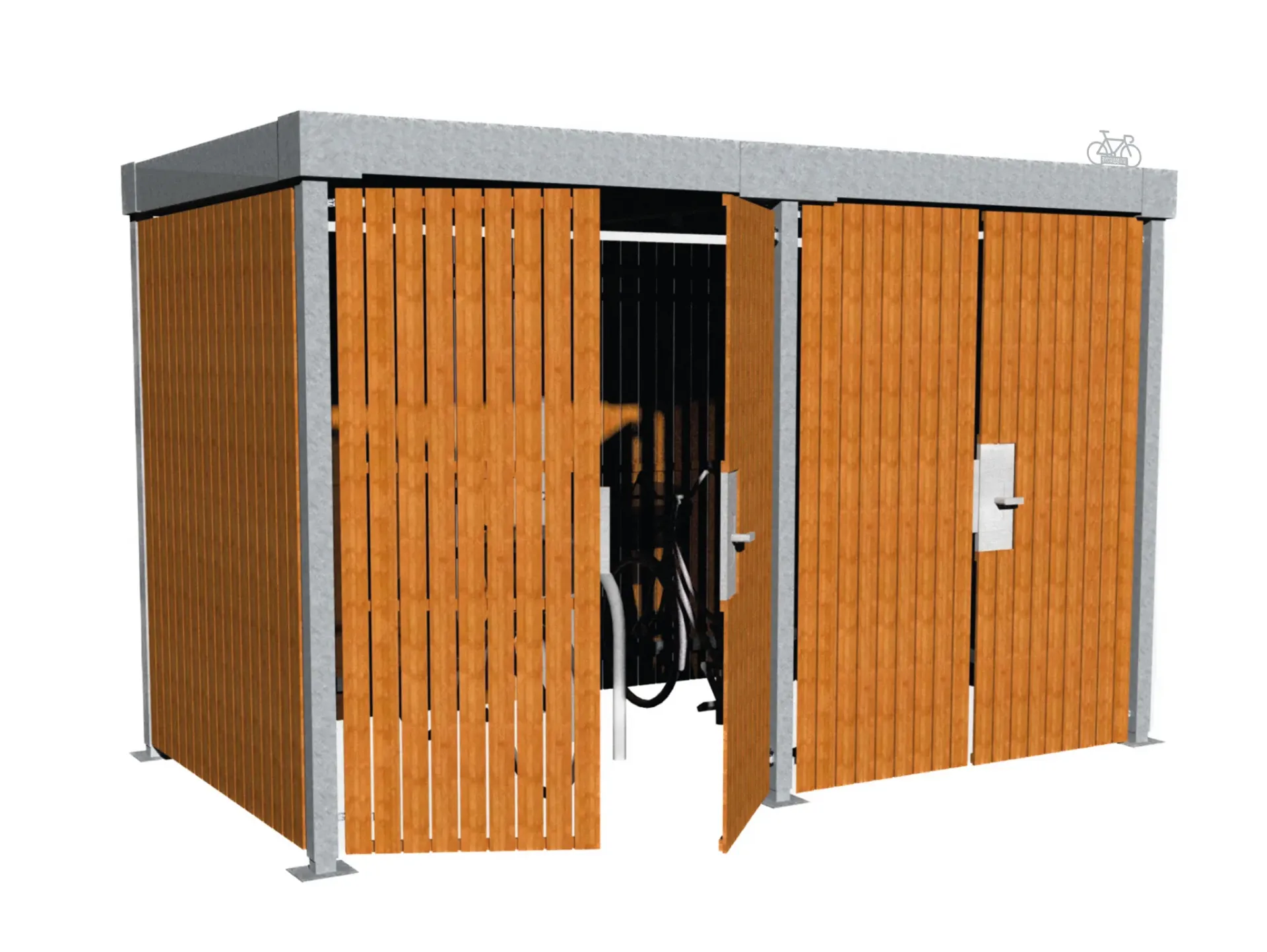 [BOS-FC-2M-N-G] Refugio para bicicletas Bosquet cerrado - compacto (2 m, Normal, Galvanizado)