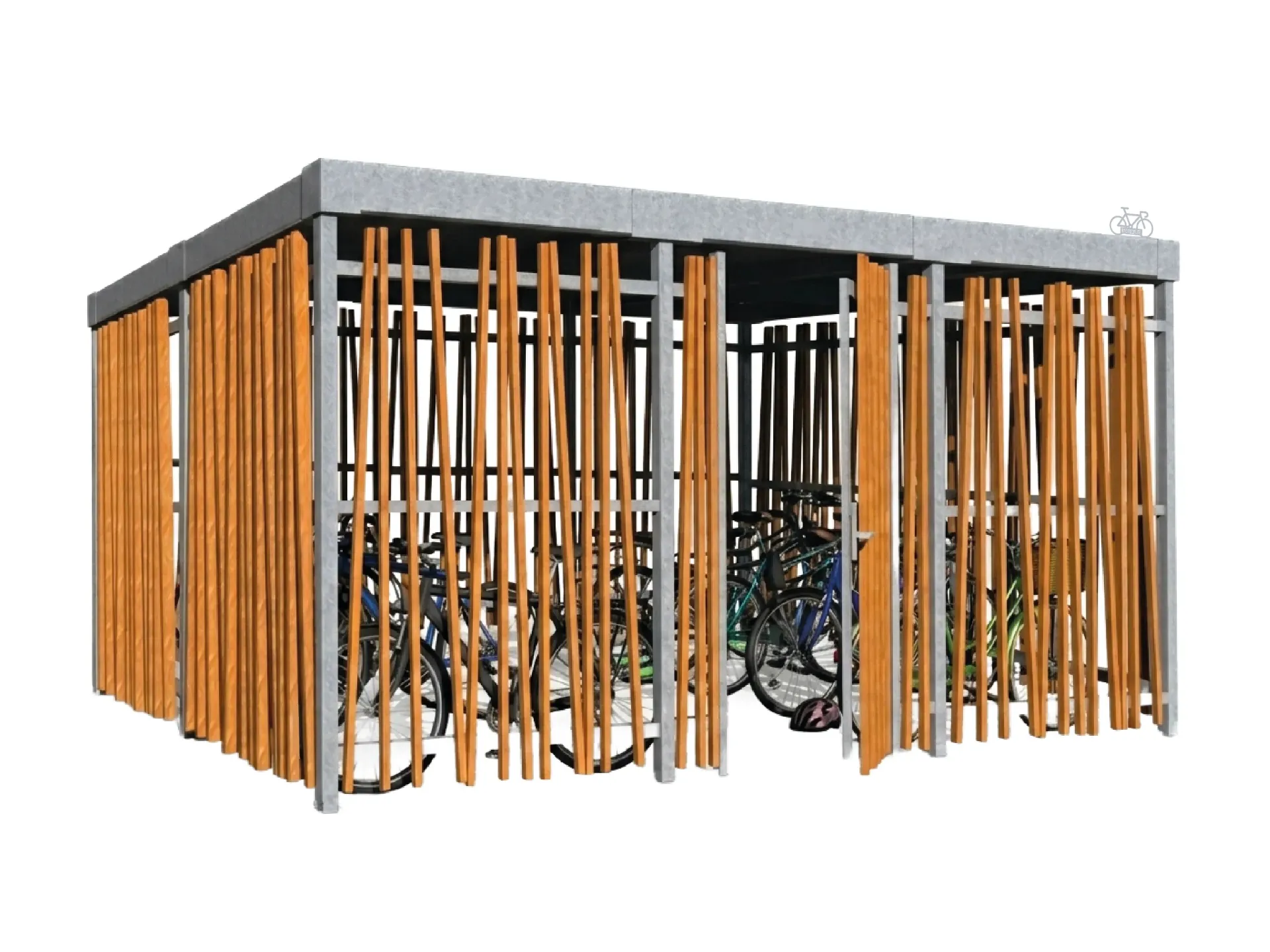 [JUN-F-4M-N-418-G] Ricovero per biciclette Jungle chiuso (4 m, 4,06 m, Normale, Zincato)
