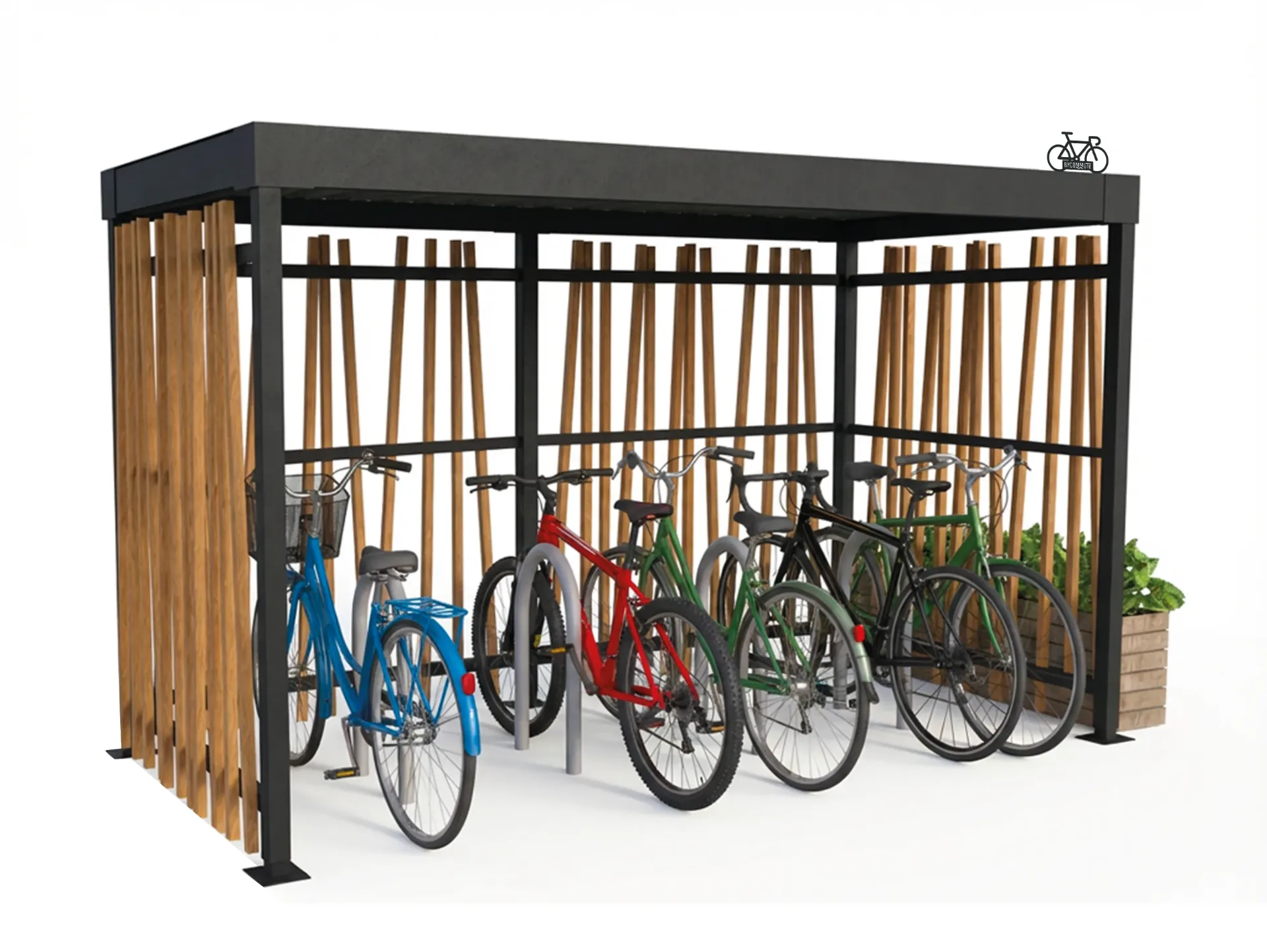 [JUN-2.5M-N-G] Refugio para bicicletas Jungle (2,5 m, Normal, Galvanizado)