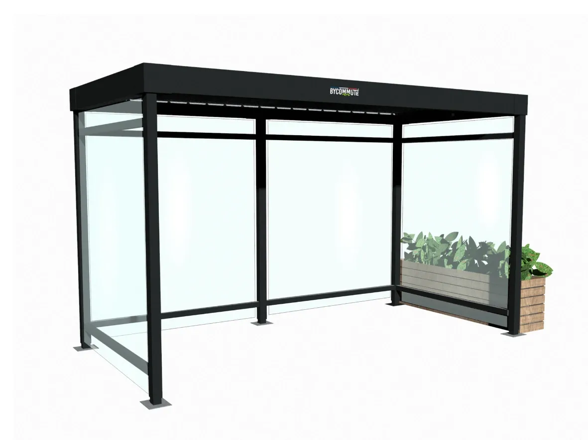 [NEV-2.5M-N-PT] Abri vélos Névé (verre) (2,5m)