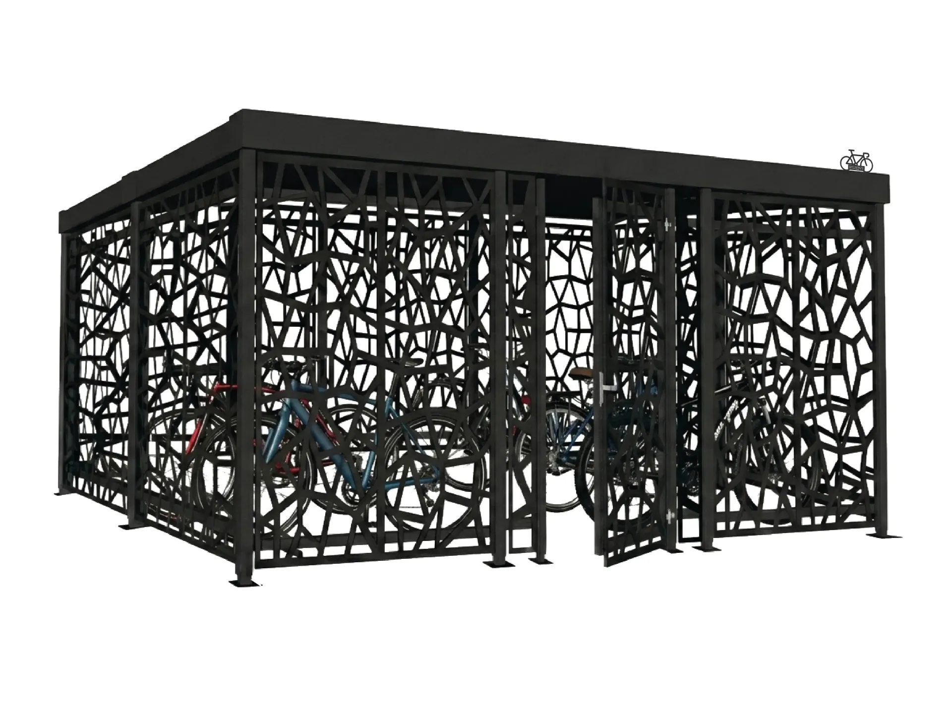 [LAP-F-4M-N-418-G] Refugio para bicicletas Lapiaz cerrado (4 m, 4,06 m, Normal, Galvanizado)