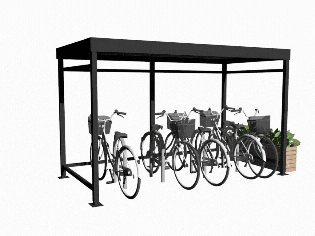 Pensilina modulare per biciclette su misura