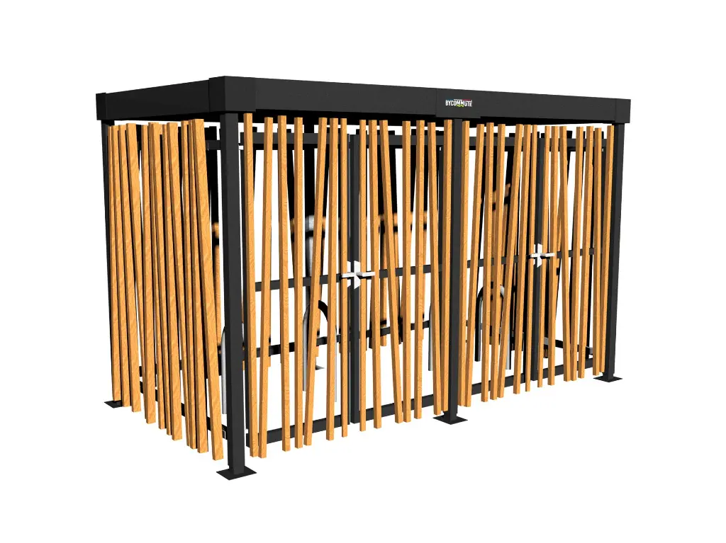 [JUN-FC-2M-N-G] Refugio para bicicletas Jungle cerrado – compacto (2 m, Normal, Galvanizado)