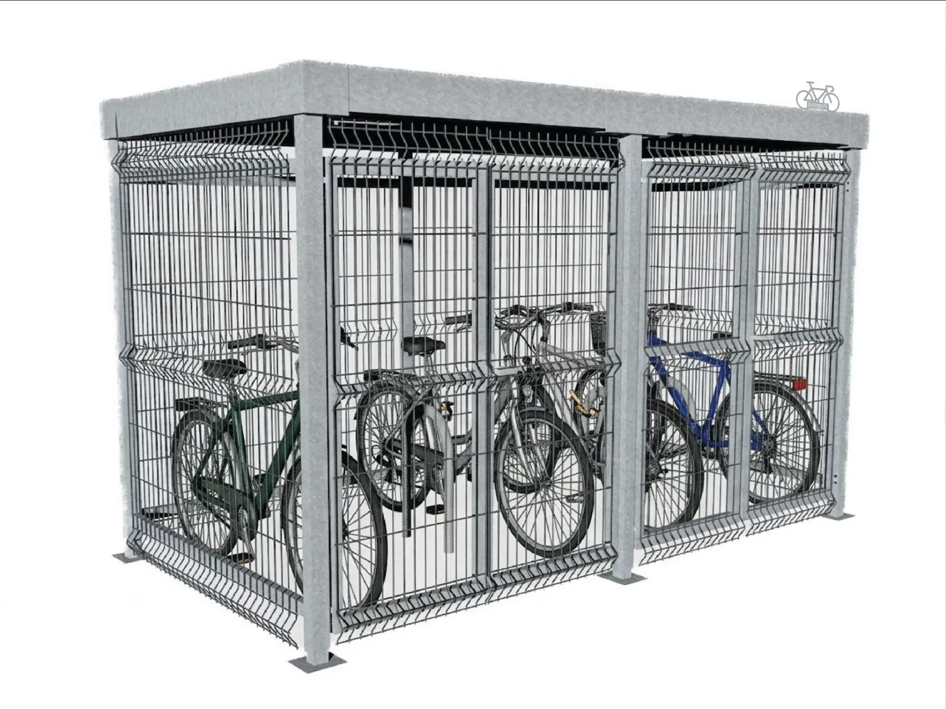 [MET-FC-2M-N-250-G] Abri vélo métal fermé compact : Abri Optimal (2 mètres, Normal, Galvanisé)