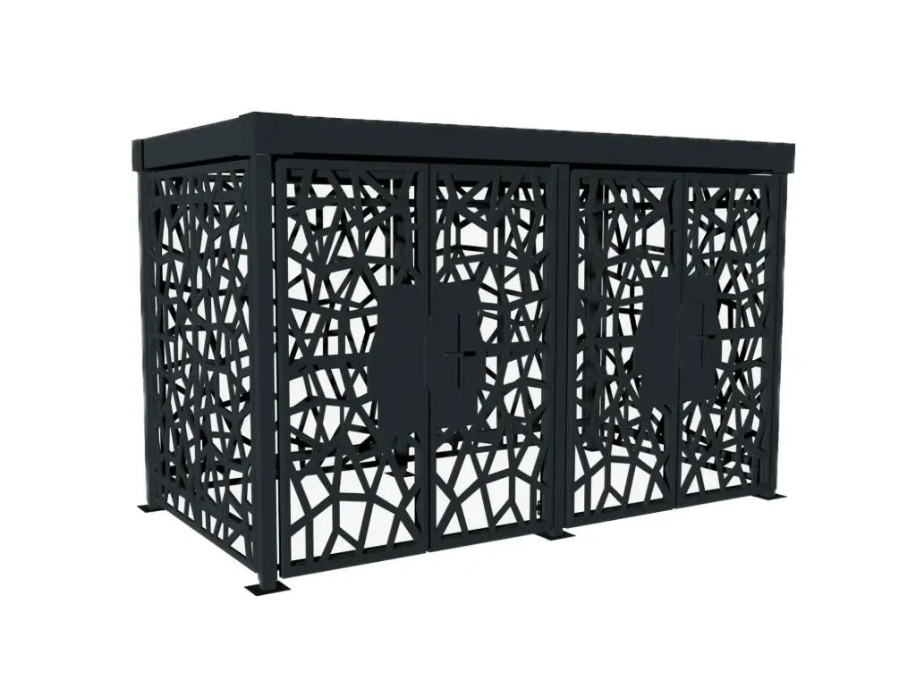 [LAP-FC-2M-N-G] Refugio para bicicletas Lapiaz cerrado – compacto (2 m, Normal, Galvanizado)