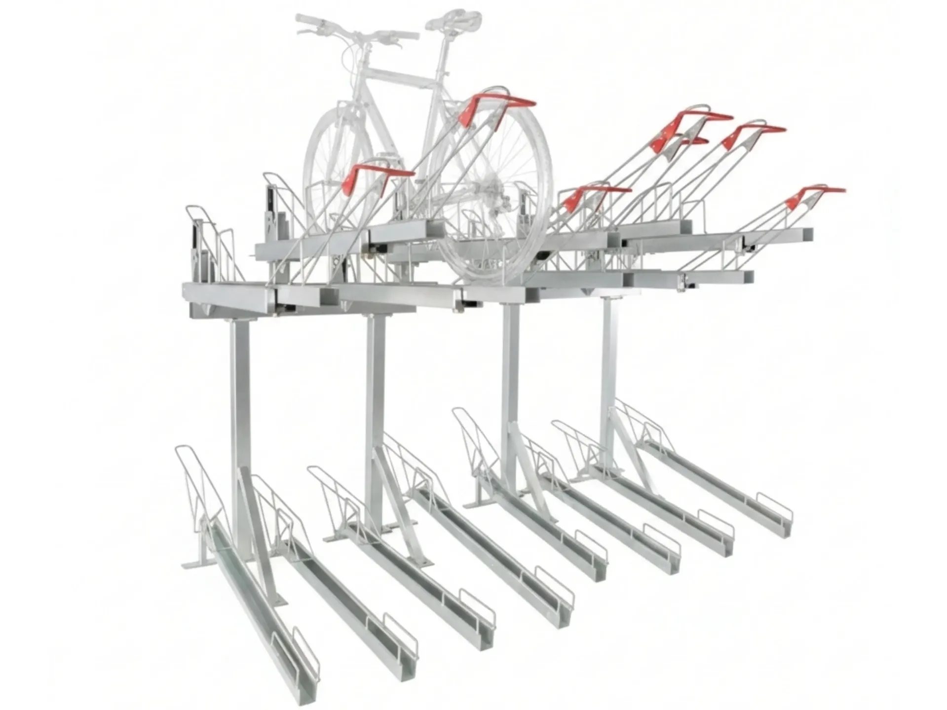 Arceau Cyclo - Double étages (4 vélos, Fixation au cadre)