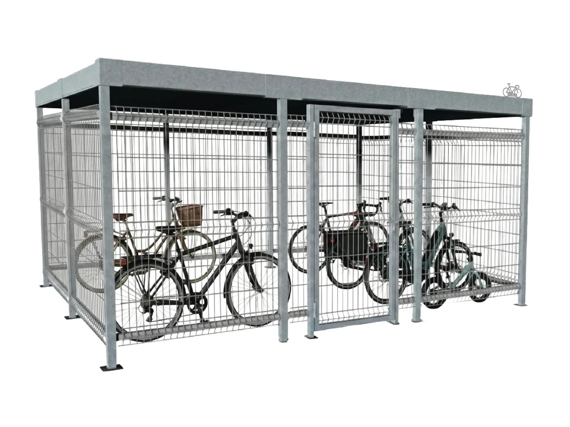 [MET-F-4M-N-400-G] Optimal Bike Shelter - Closed (4 m, 4.06 m, Standard, Galvanized)