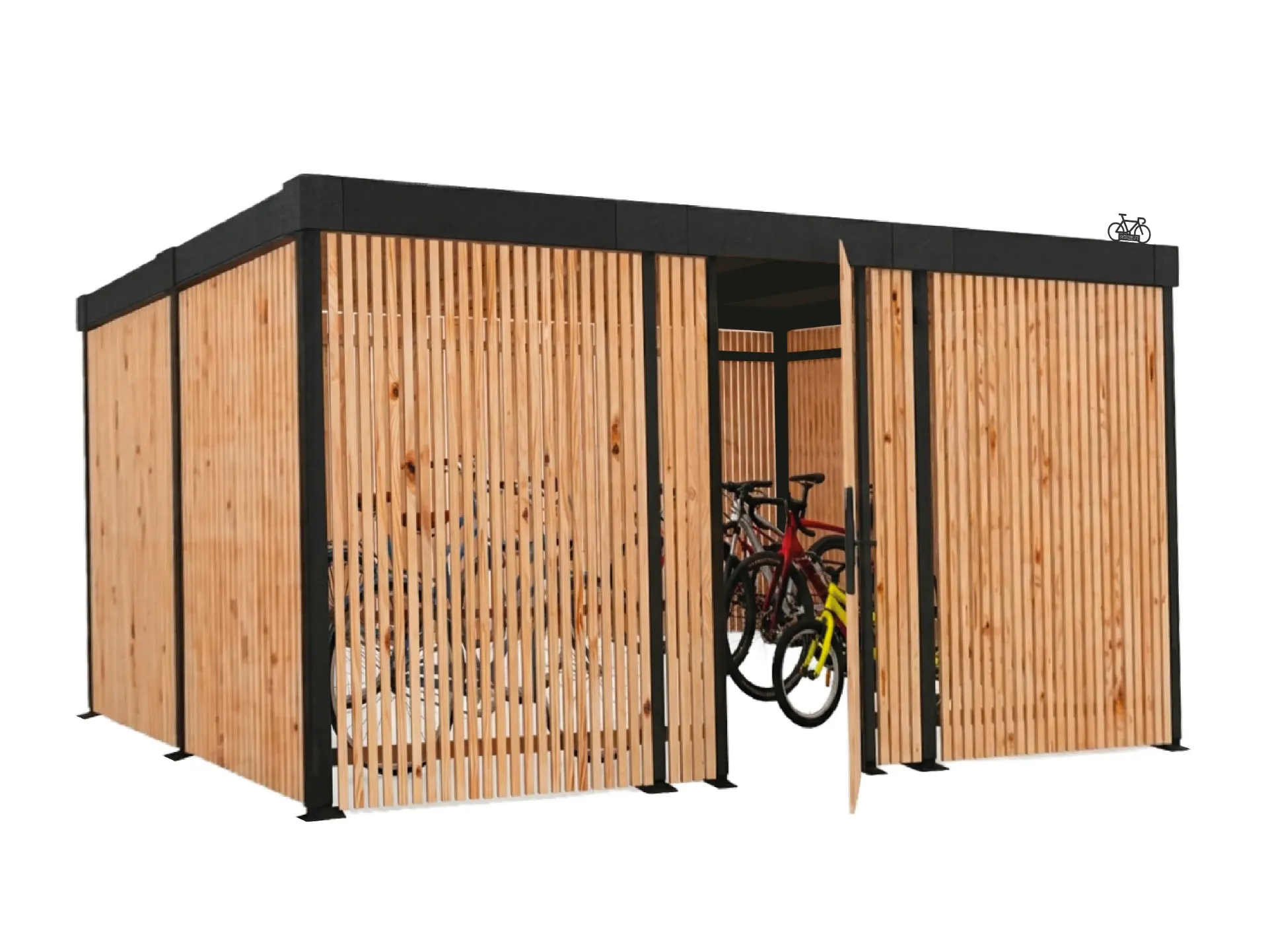 Abri vélos Lisière fermé (4 mètres, 4,06m, Normal, Galvanisé)