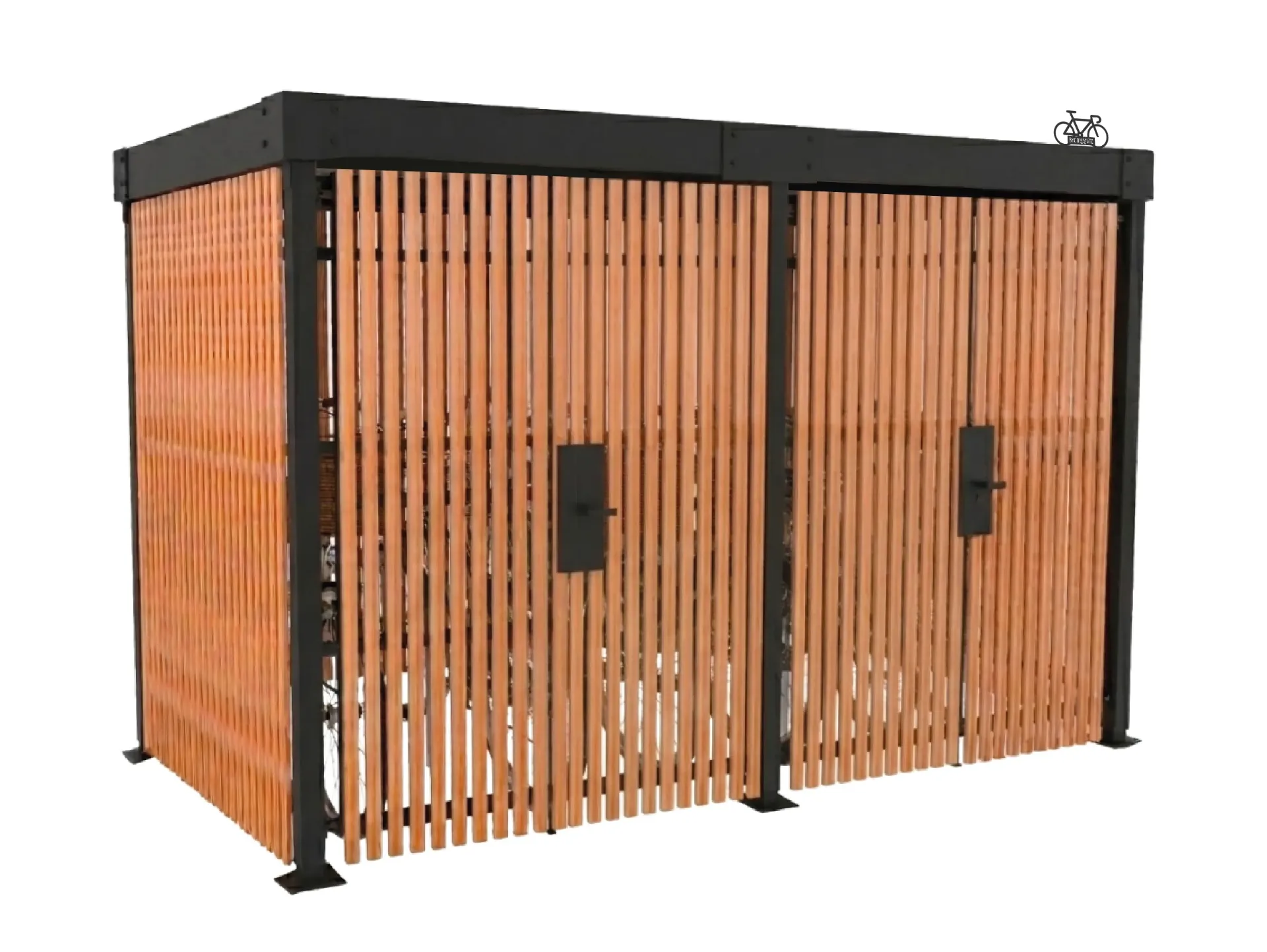 Abri vélos Lisière fermé - compact (2 m, Standard, Galvanized)