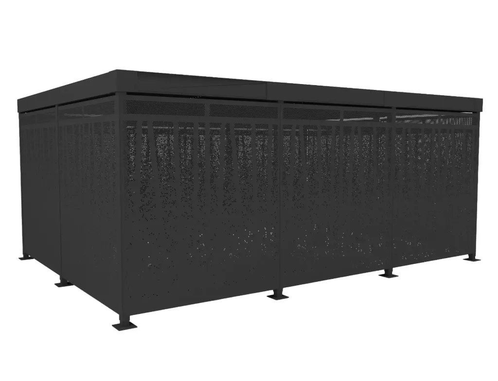 Closed Rachais Bike Shelter (4 m, 4.06 m, Standard, Galvanized)