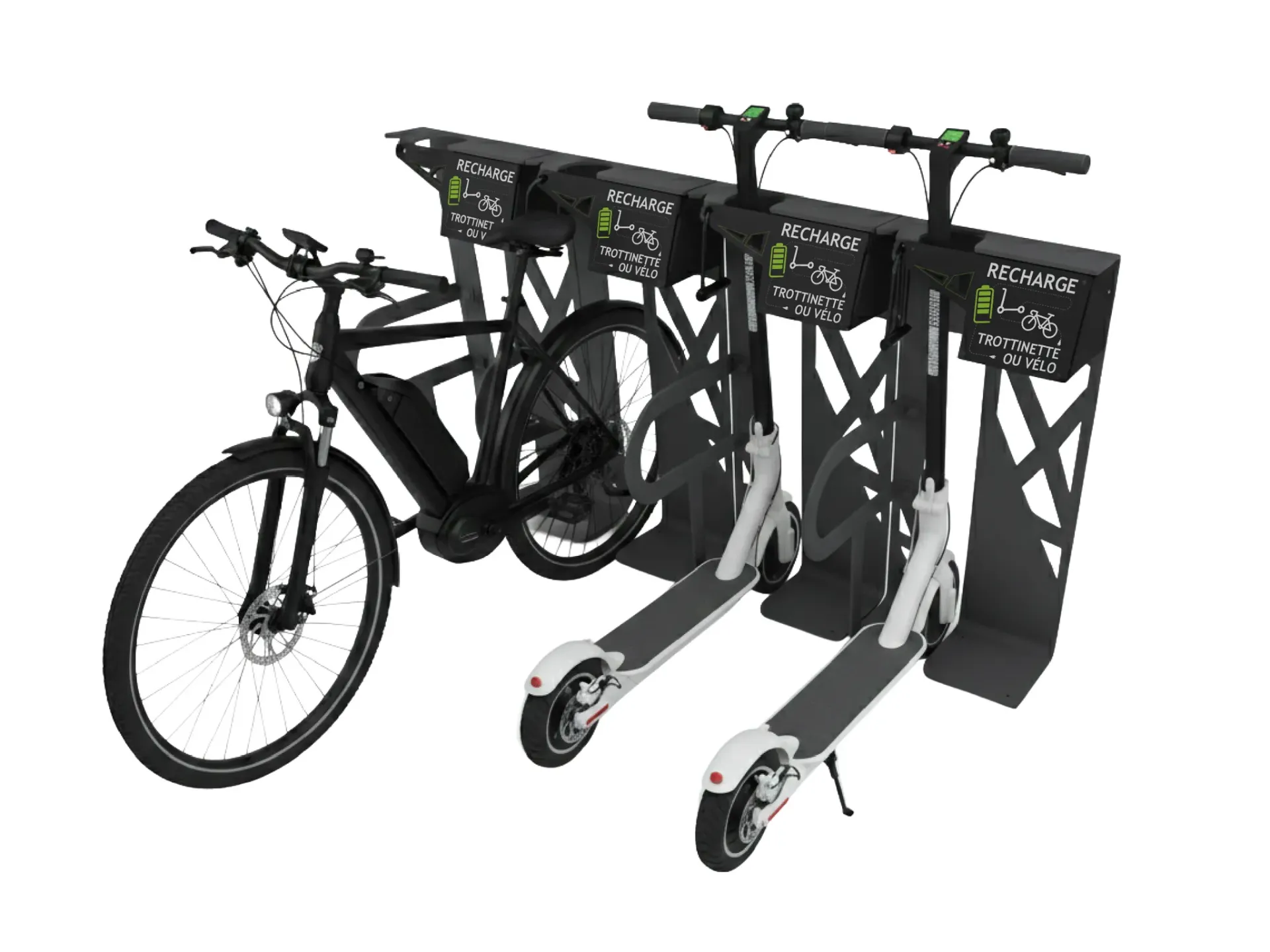 Socle Cairn pour recharge sécurisée vélo et trottinette