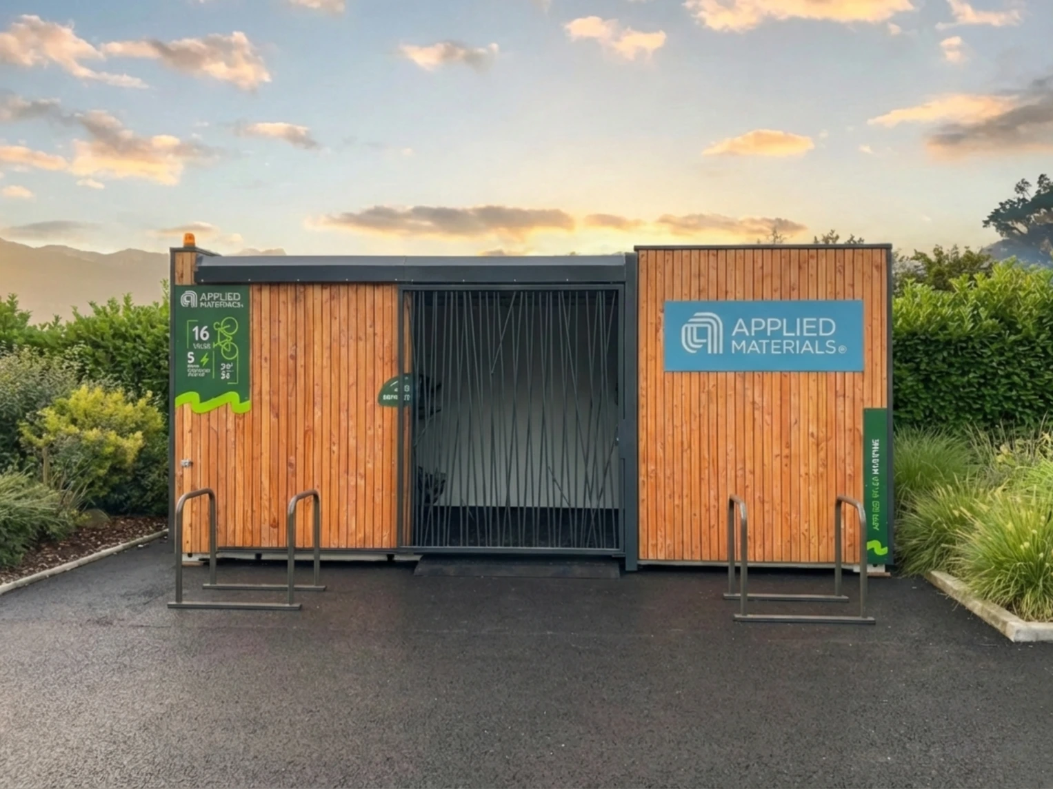 Bycommute pose un abri vélos chez Applied Materials