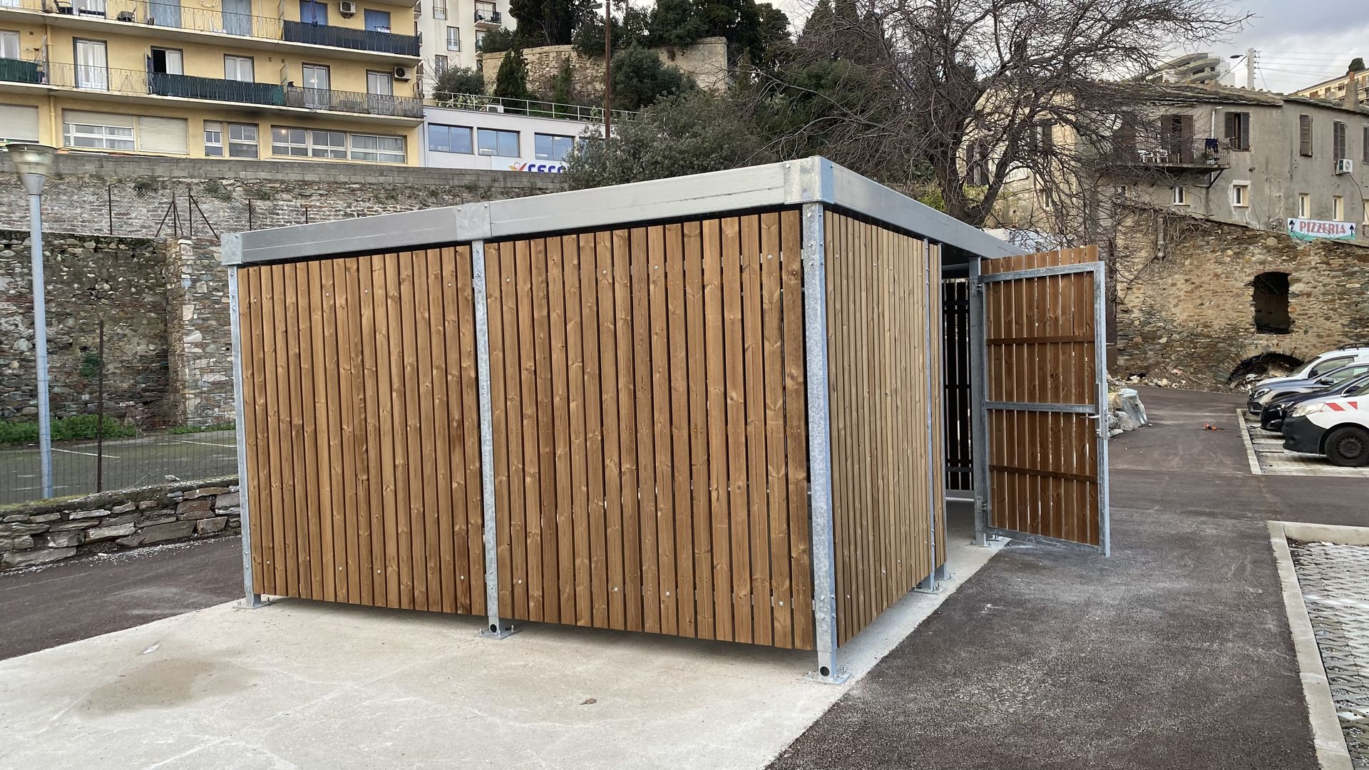 ByCommute installs an enclosed Bosquet bike shelter in the municipality of Bastia