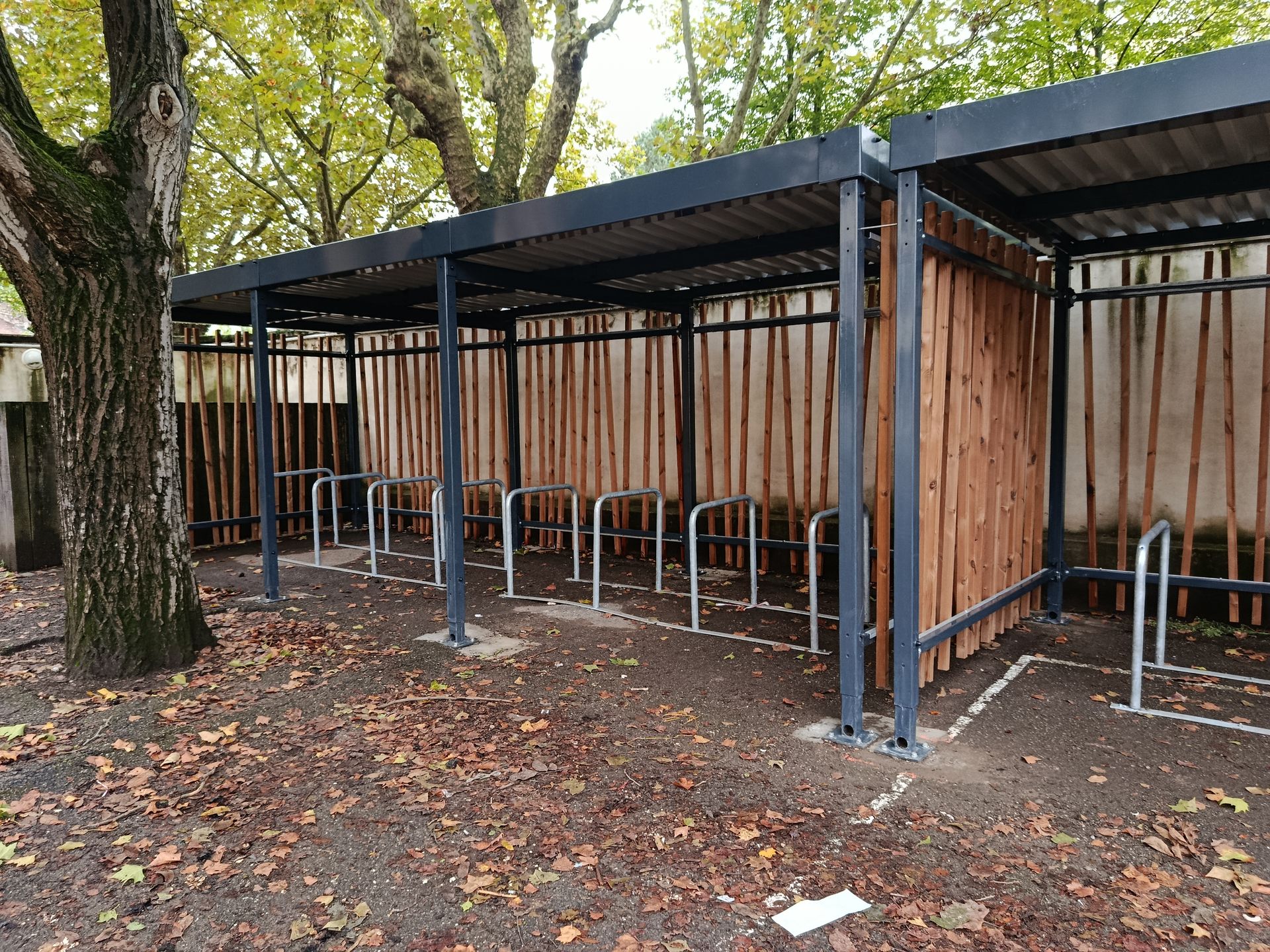 ByCommute installs a Jungle bike shelter at Ecole Joie de Vivre