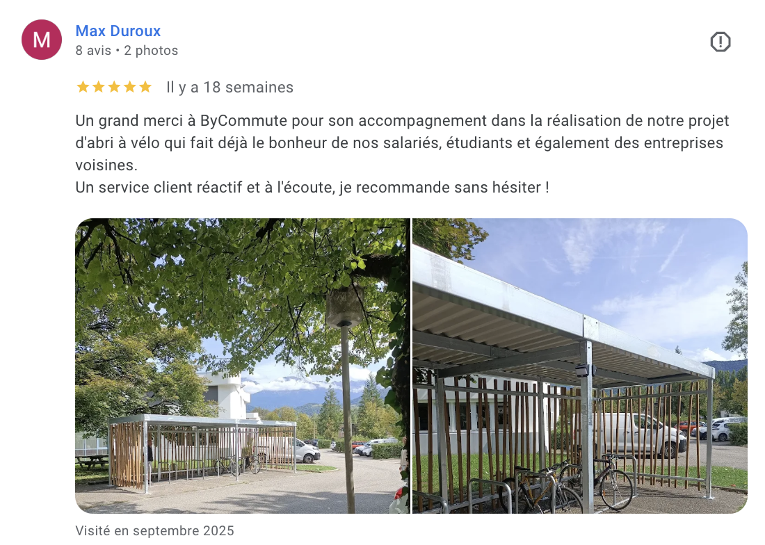 ByCommute installe un abri vélos Jungle à l'EKLORE